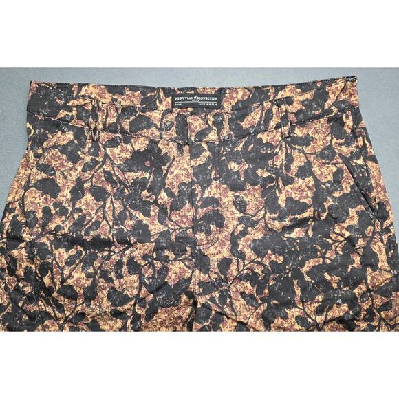 Peruvian Connection Women 10 Dress Pant Cropped Dark Autumn Floral Stretch 32x27 - Picture 2 of 8